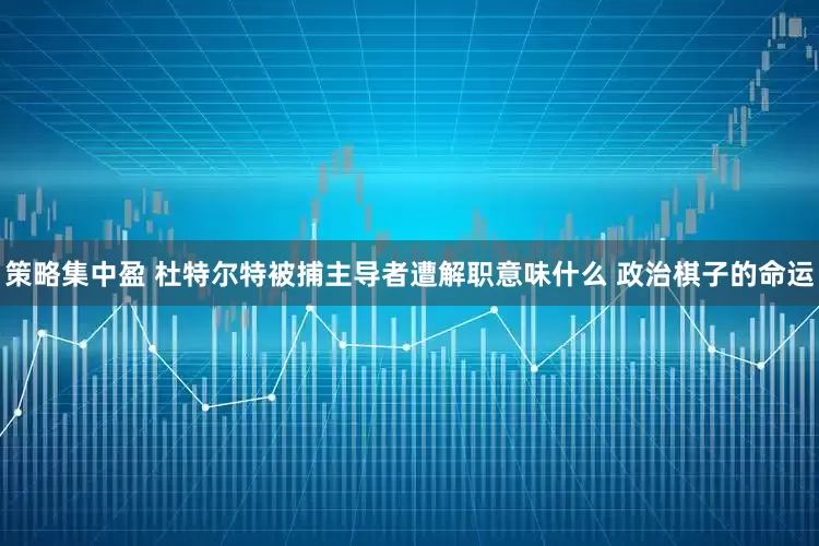 策略集中盈 杜特尔特被捕主导者遭解职意味什么 政治棋子的命运